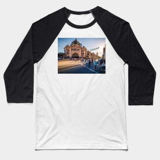 Flinders St Station Shadows Baseball T-Shirt